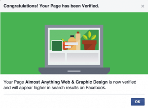 Facebook page verification